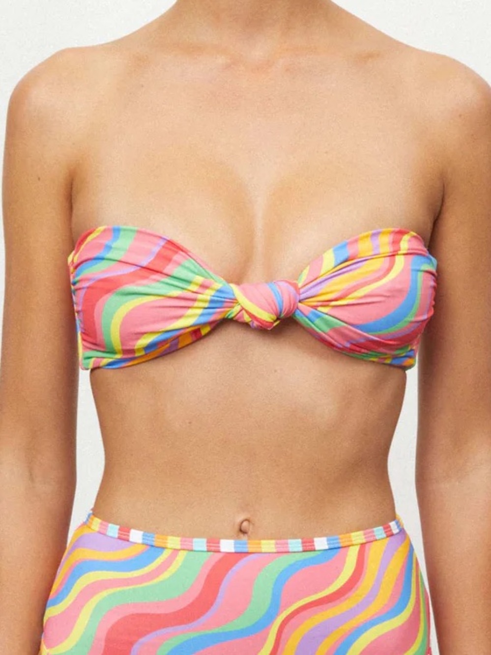 Rainbow bandeau bikini top with removable straps - new with tags - Picture 4 of 6